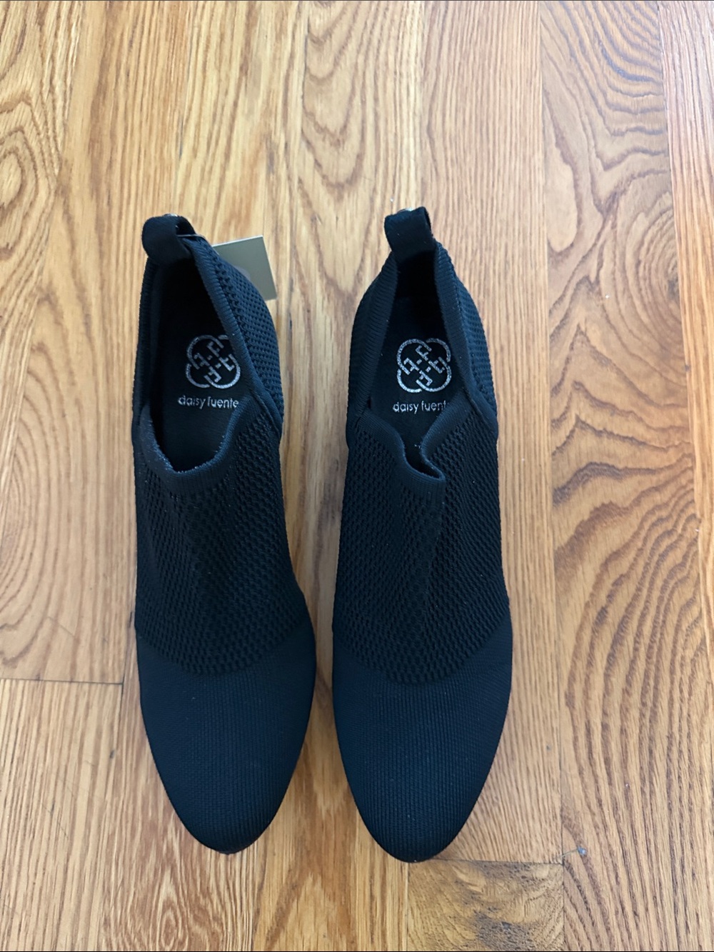 Daisy Fuentes Black Knit Slip-On Ankle Booties